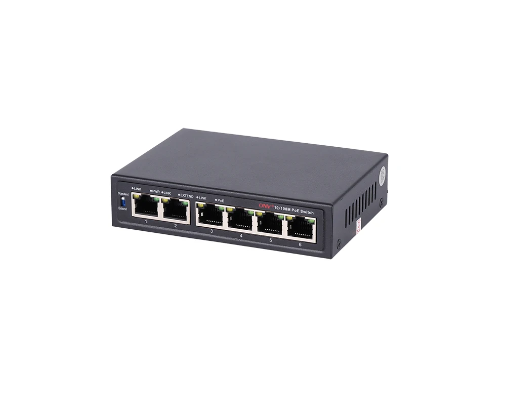Smart 6*POE RJ45 Port Unmanged Ethernet Switch With Long Distance Transmission