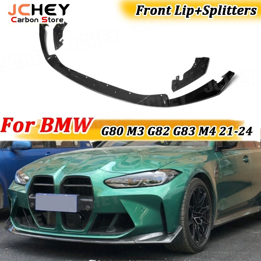 

JCHEY Car Front Bumper Lip Chin Spoiler for BMW G80 M3 G82 G83 M4 21+ ABS Bumper Extension C Style Body kits Styling