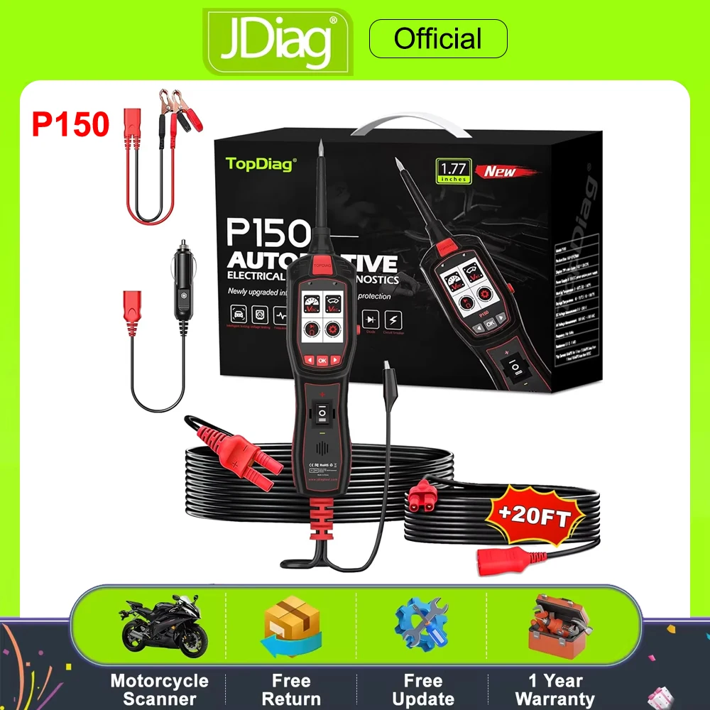 Topdiag P150 سيارة جهاز فحص الدائرة الكهربائية السيارات قوة التحقيق حاقن اختبار 12 فولت 24 فولت جهاز اختبار بطارية أداة تشخيص السيارات