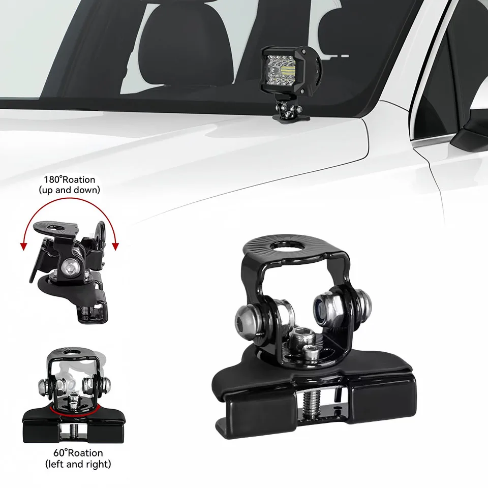 Car Engine Hood Spotlight Bracket Headlight Base Fixing Clip Bracket Off Road 4x4 Auto Accessories