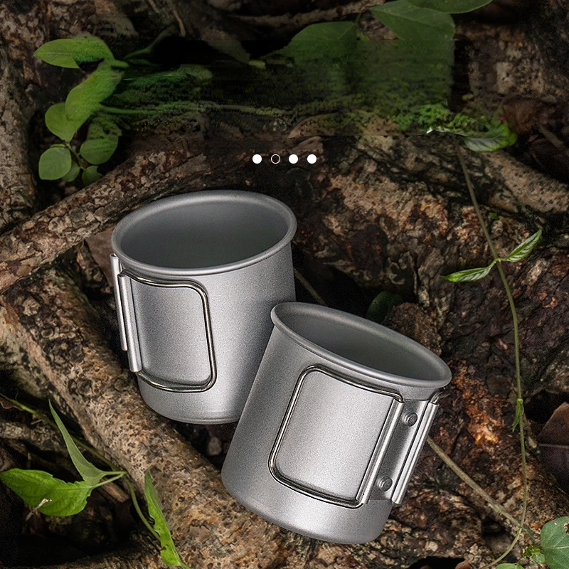 

Outdoor Camping Green Cup Travel Picnic Aluminum Alloy Folding Water Cup Can Hold Boiling Water Coffee Cup Light Tea Cup Mug New