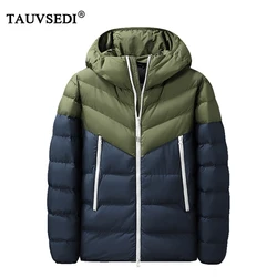 Parka com capuz acolchoado à prova de vento masculino com gola alta, casaco Windproof, jaquetas masculinas, casacos grossos, montagem Parkas, quente, inverno