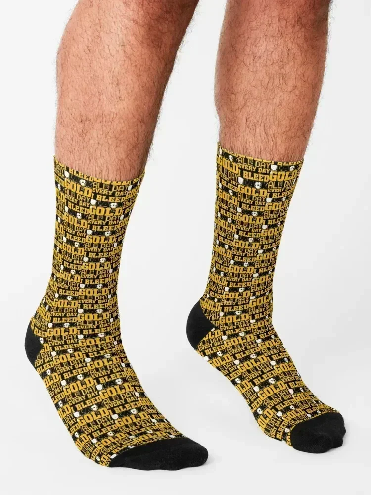 I Bleed Black and Gold Socks loose designer Sports cotton Boy Socks Women's