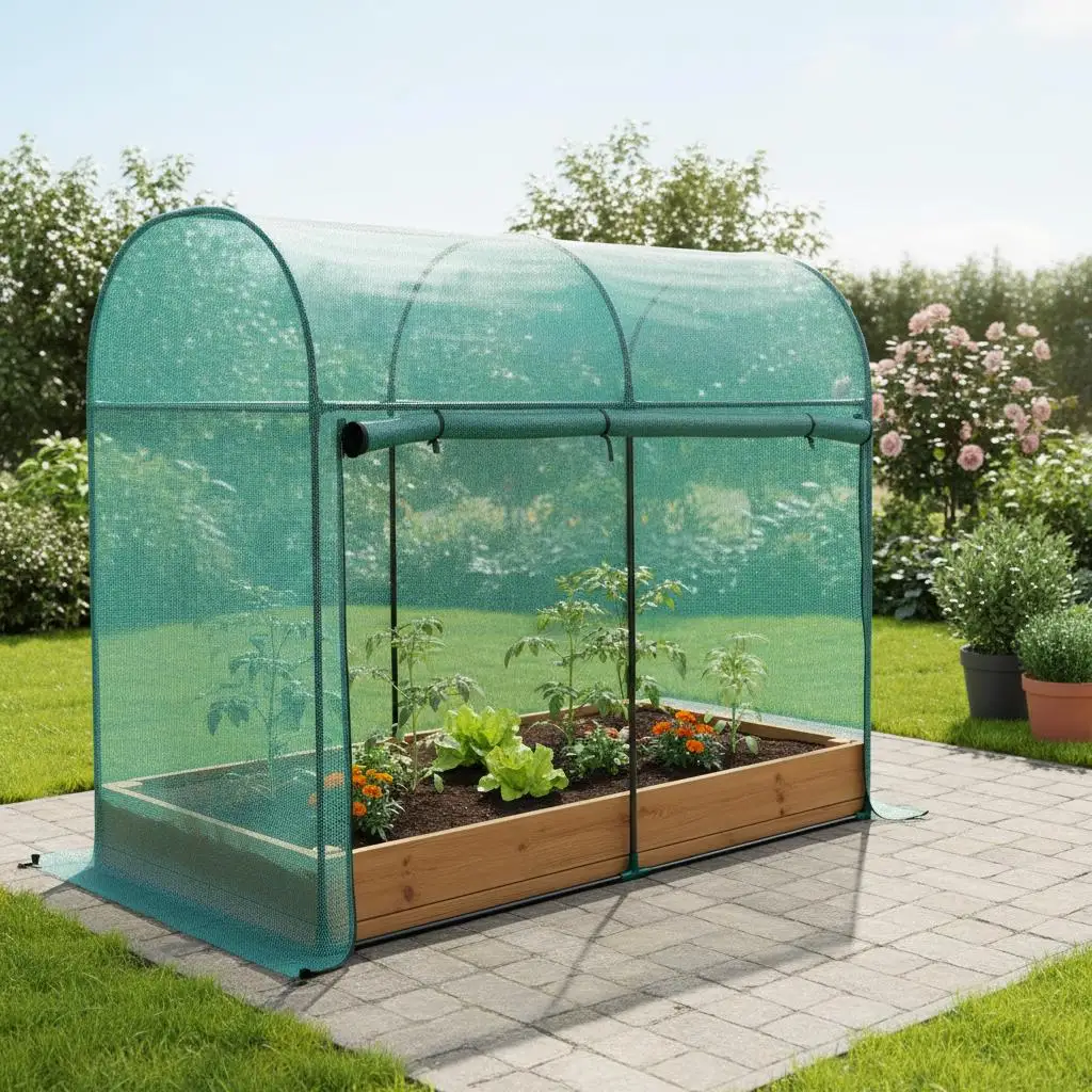 

Тент-ограждение для растений, 5.9 x 2.98 x 4.9 футов, с дверцей на молнии, ветроустойчивое, высокое, легко устанавливаемое, для улицы