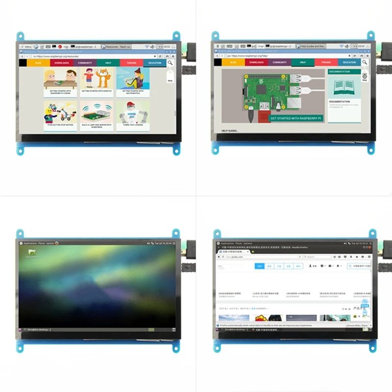 For 7 Inch Raspberry Pi LCD -Compatible Raspberry Pi 3B+/4B HD IPS Display Multifunction Display Module