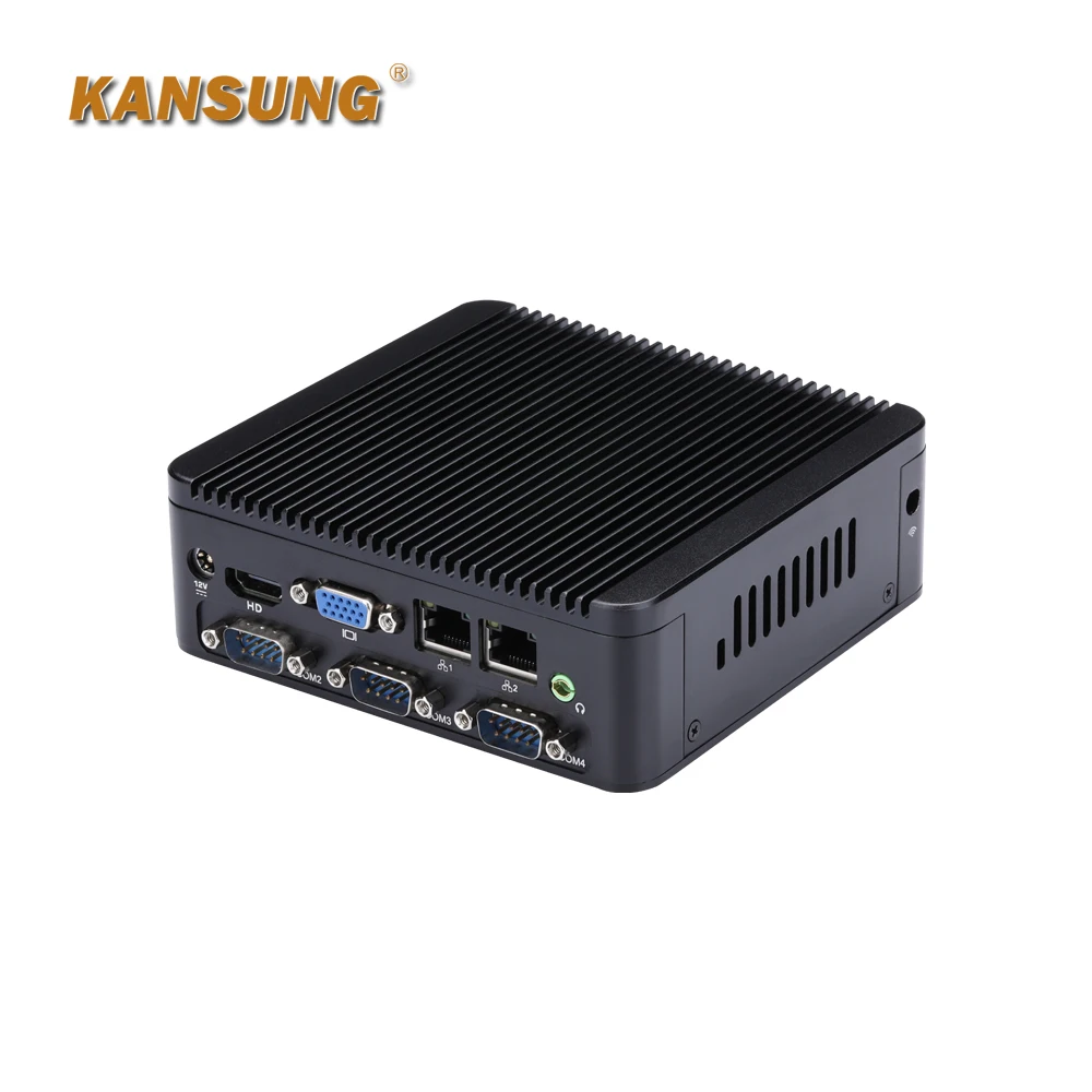 Kansung Безвентиляторный Компьютер четырехъядерный N22920 DDR3L 2 * Lan 4 * USB 4 * COM мини-ПК