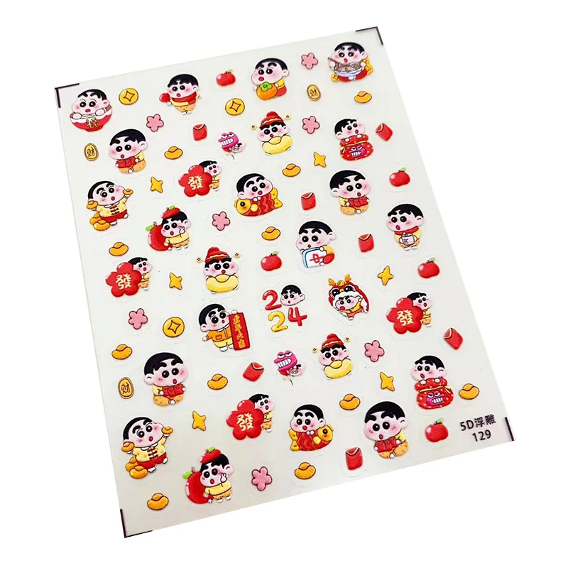 Crayon Shin-chan Cute Cartoon Stickers Kawaii Periphery Toy Adorkable Trunk Notebook Hand Account Decorate Lovely Nail Patches