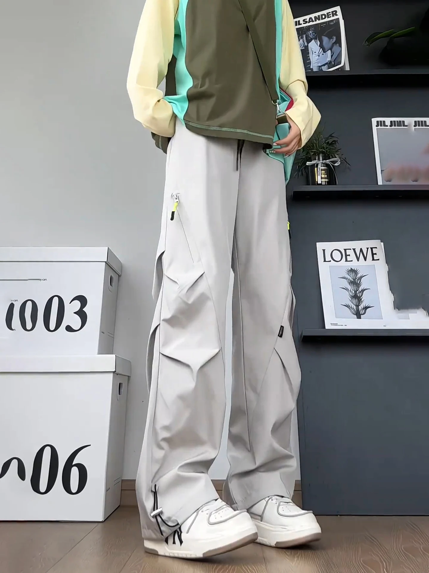 

Khaki Folded Paratrooper Assault Pants Men's Autumn Winter American Sle Waterproof Windproof Workwear Outdoor Function Moun...