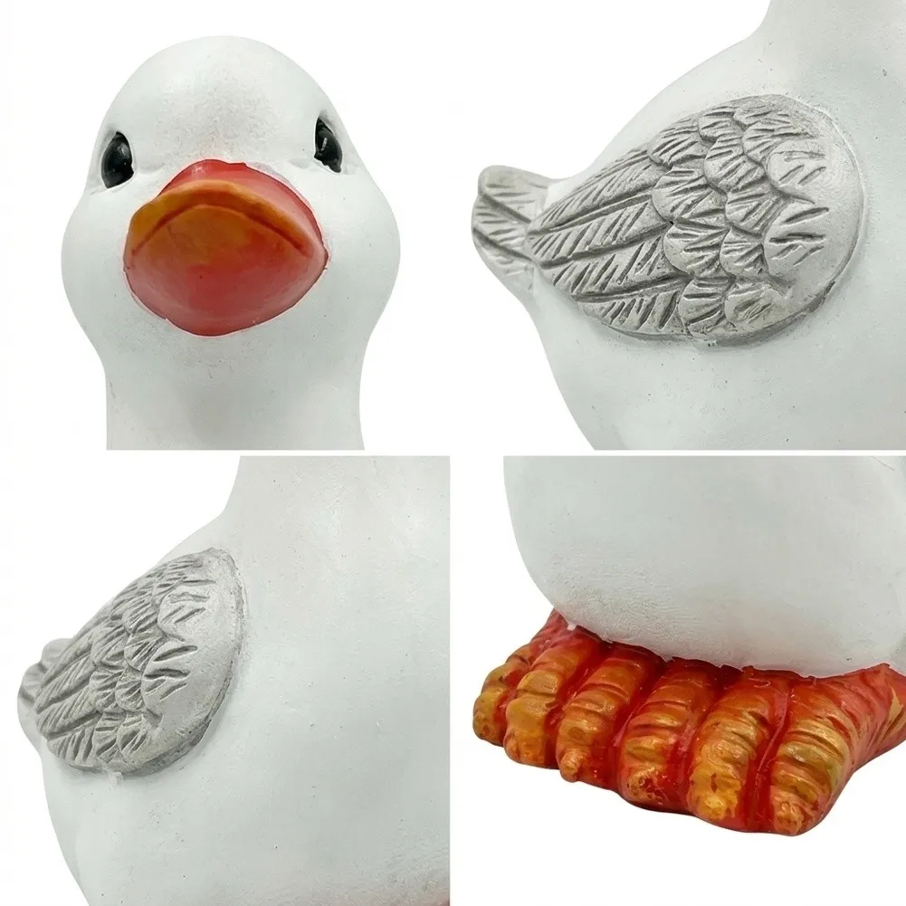 Rustic Resin Duck Ornament for Garden Yard Patio Balcony Outdoor Farmhouse Decor Animal For sculpture Decoration