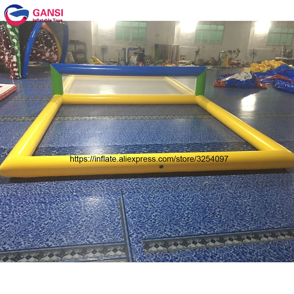 Piscina de campo de voleibol inflable grande, pista de voleibol de agua inflable, pista de tenis inflable para juegos deportivos