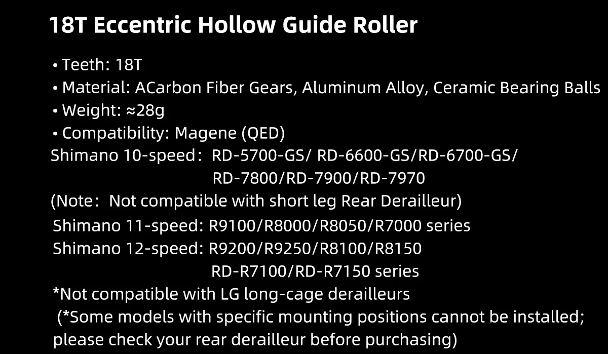 CYCLAMI 18T Keramiklager Fahrrad-Umlenkrolle für MTB Rennrad Hohl 10 11 12 Gang Fahrrad-Führungsteile – Detail 4