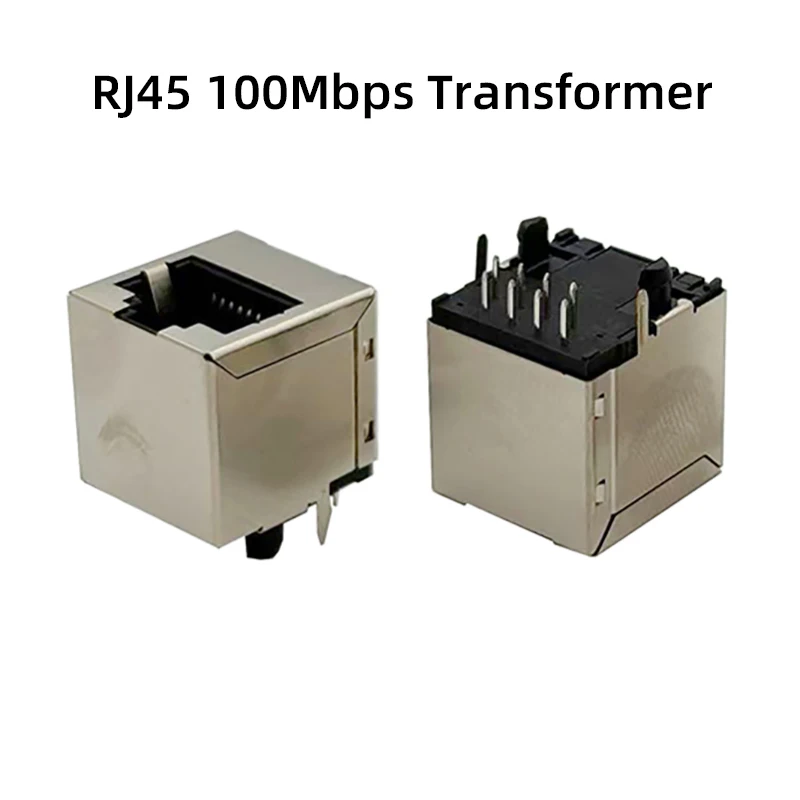 5224 RJ45 socket with 100M transformer and filter, 180-degree, 8P8C, direct insertion, 8-core, 100M, vertical type