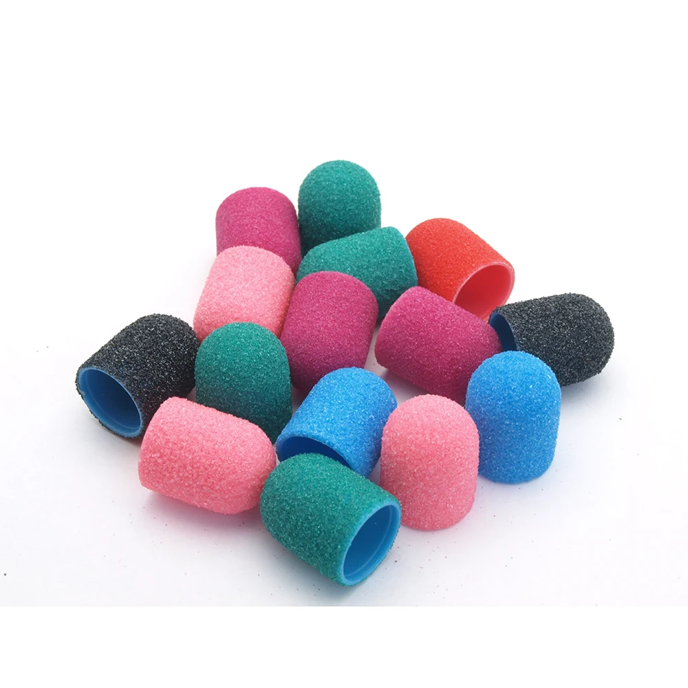 Tampas de lixamento para pedicure, mandril, brocas para unhas, cabeças de lixa, removedor de gel, cortadores de manicure, ferramentas elétricas para unhas com 10 peças