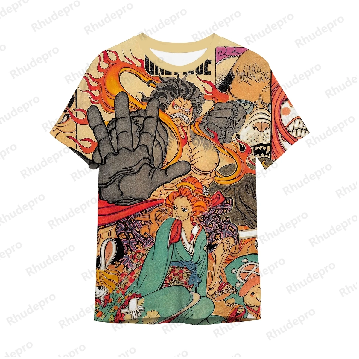 Camiseta De Mono D Luffy Para hombre, Camisa Corta De Hip Hop, Estilo Harajuku, Tops De Manga grande, Moda Roronoa Zoro, 2024