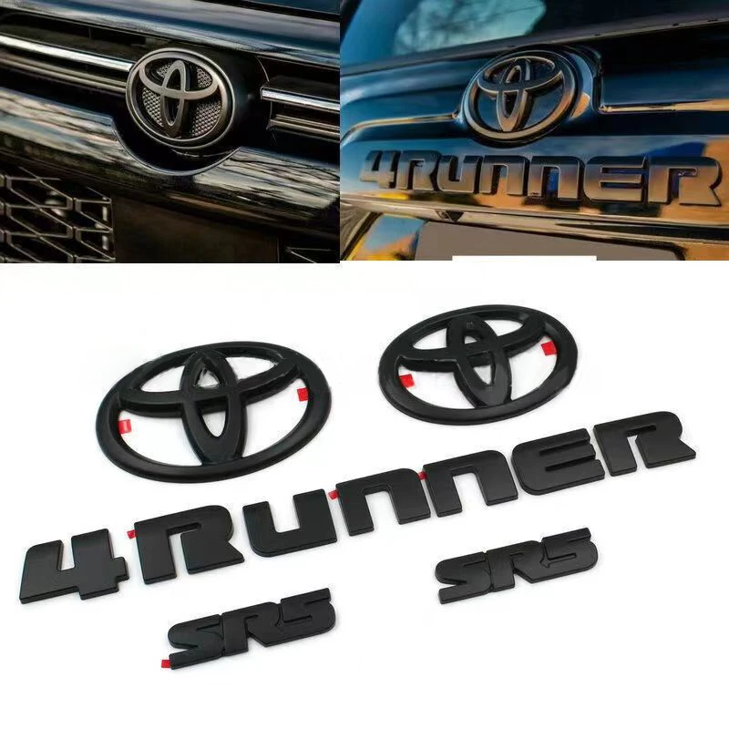 5 pcs Front Grill Badge Rear Trunk Emblem for Toyota 4 Runner covering car logo modification label SR5 covering car sticker