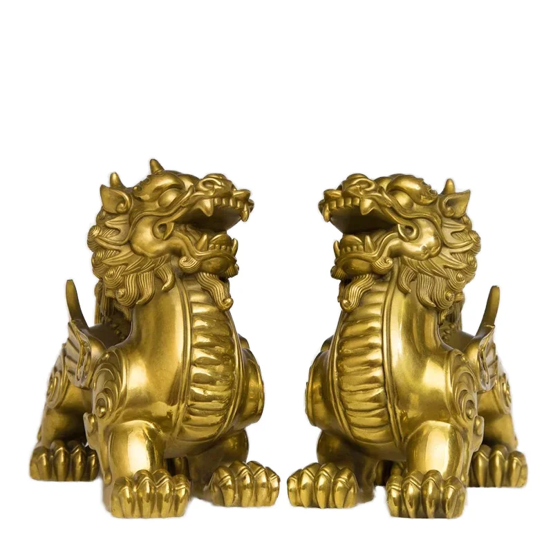 Handmade gold-plated brass engraving ornament animal collection die-cutting printing art metal sculpture metal