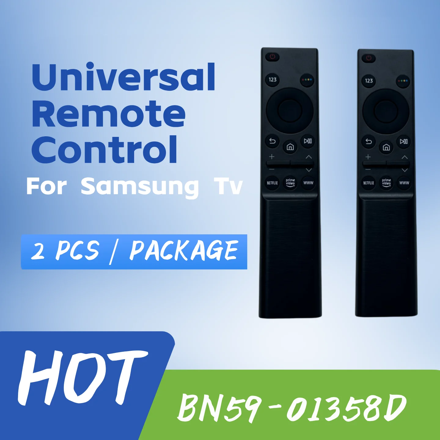 2 PCS NEW ORIGINAL REMOTE CONTROL BN59-01358D FOR SAMSUNG 2021 SMART TV UE43AU7100U UE43AU7500U UE50AU7100U QN85Q70AAGXZS