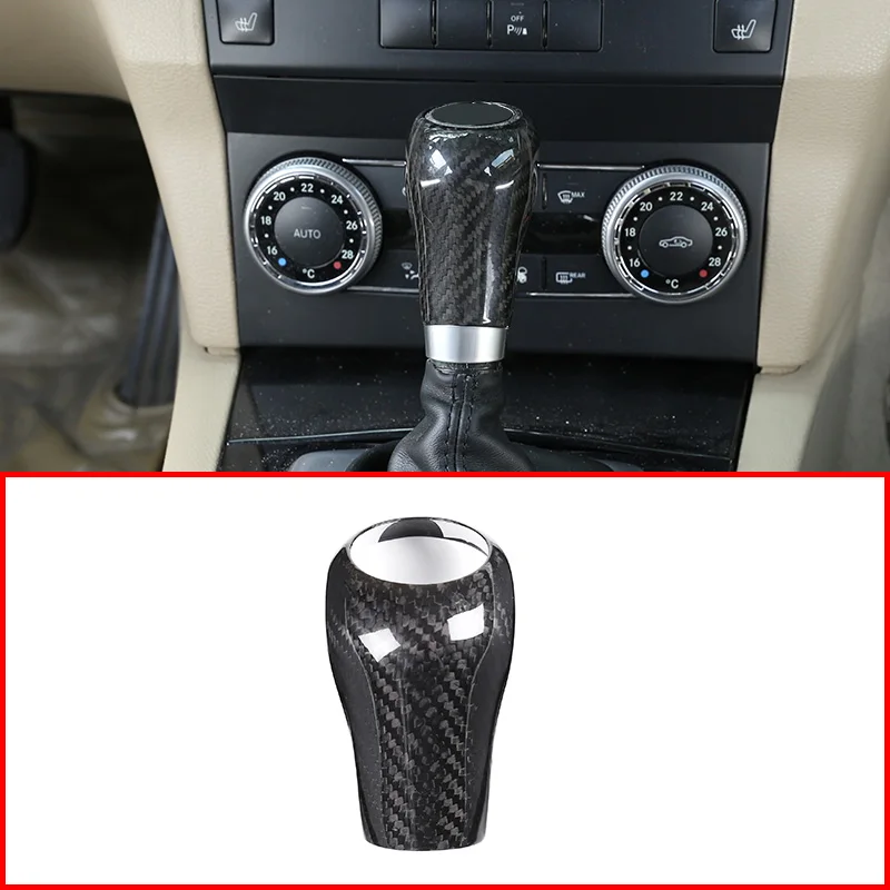 

Car Real Carbon Fiber Gear Shift Head Cover Trim Accessories For Mercedes Benz C Class W204 E W212 GLK X204 CLS W218 A G Class