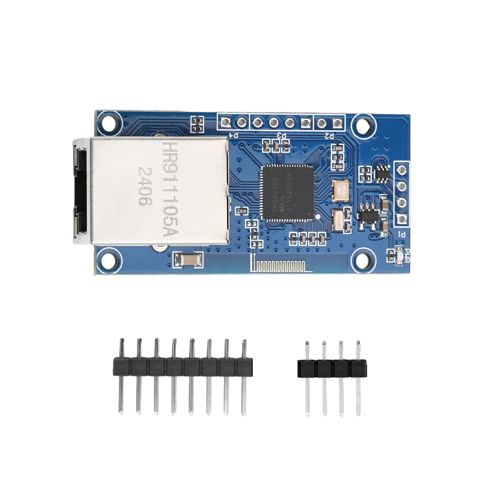 3.3V 5V CH32V208 Serial to Ethernet Module TTL Network Transparent Transmission Development Board RJ45 Ethernet Port With LED