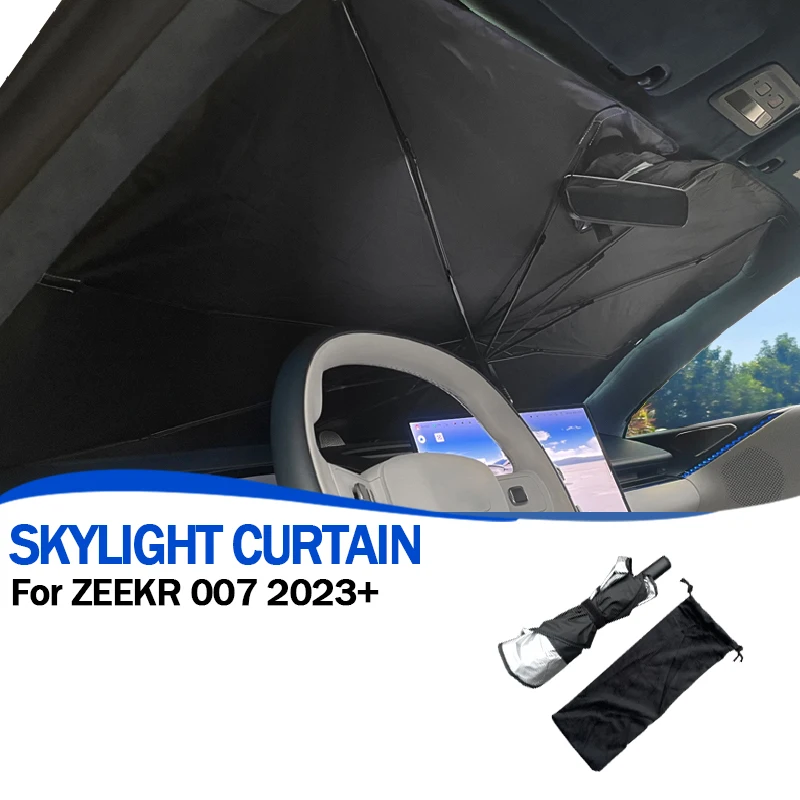 

Для Zeekr 007 GT 2024 + солнцезащитный козырек на лобовое стекло, зонтик, защита от солнца, теплоизоляционный солнцезащитный козырек, внутренние автоаксессуары