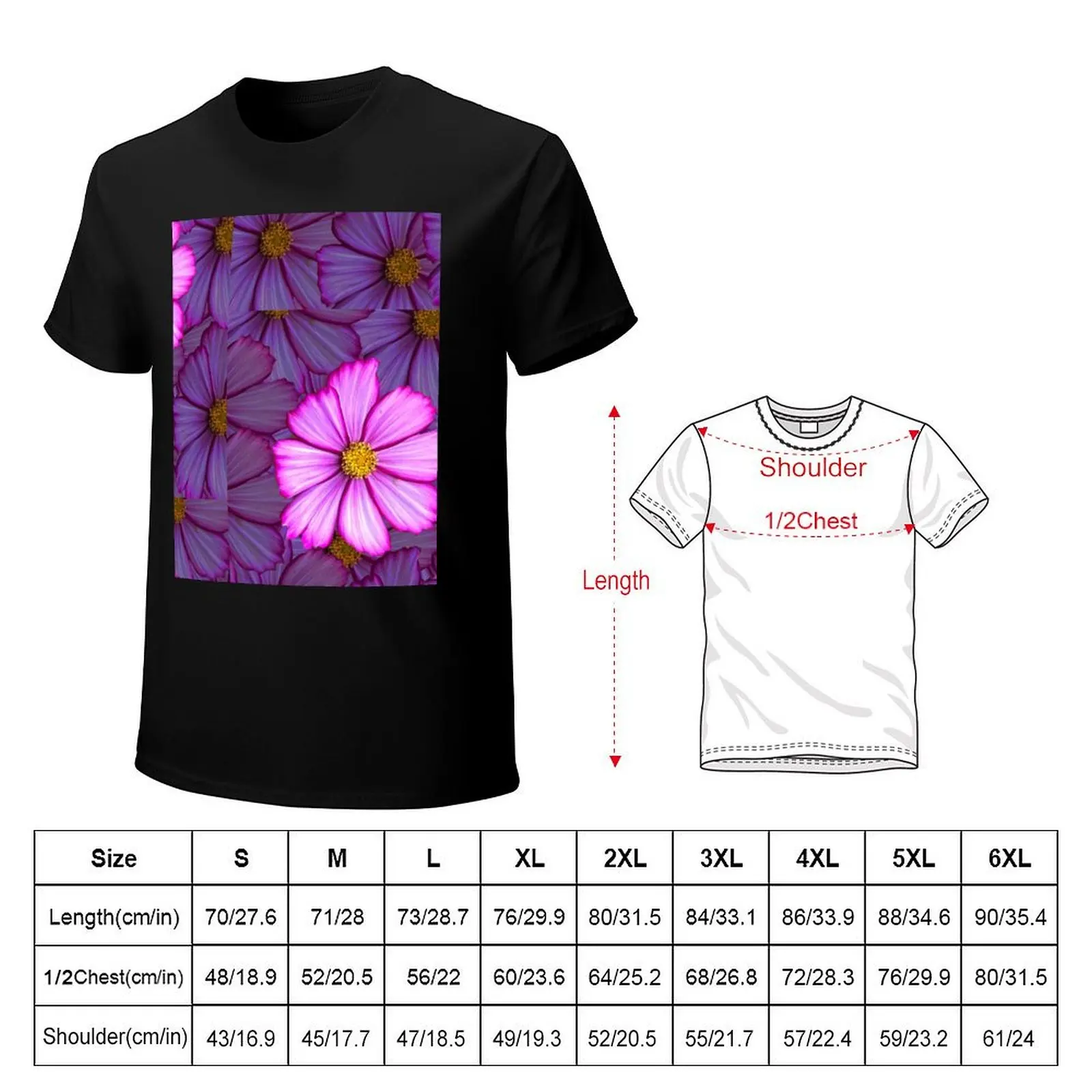 Pink Cosmos Flower T-Shirt kawaii clothes tees tops shirts men graphic