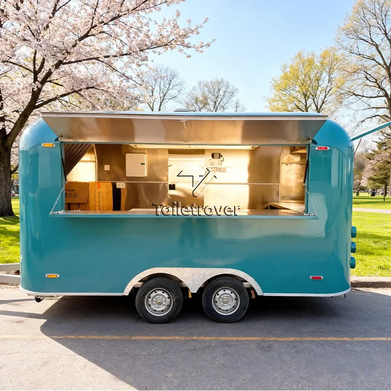 Remorque Outdoor Street  Fast Food Truck Trailer Cold Pressed Juice Food Truck Cocktail Custom Cheap Food Trailers for Sale
