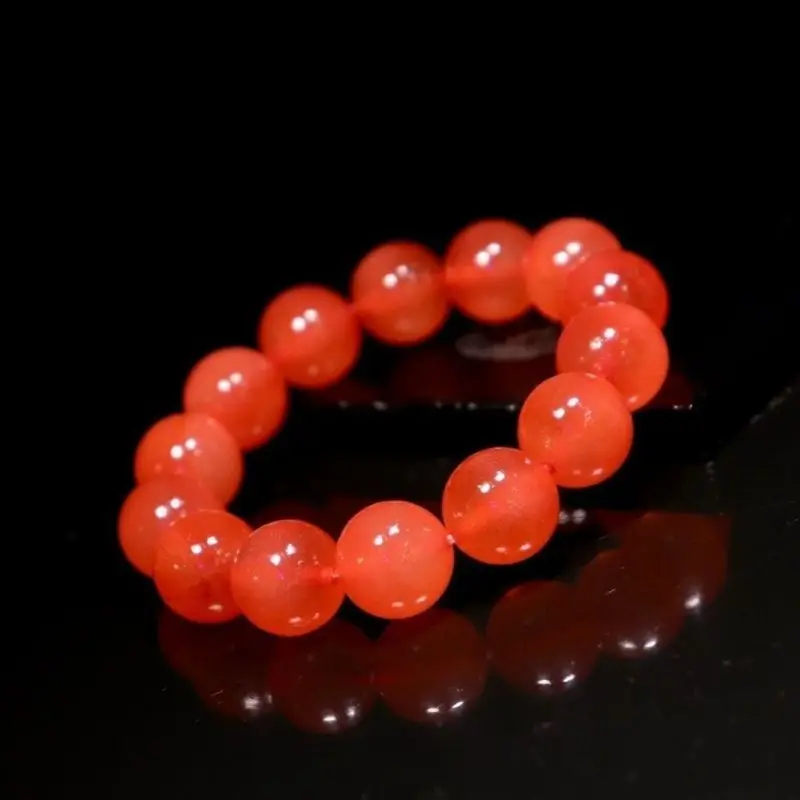 Authentic natural green bracelet, fish anti-startle stone Buddhist , 108 prayer beads, full blood color, high-en
