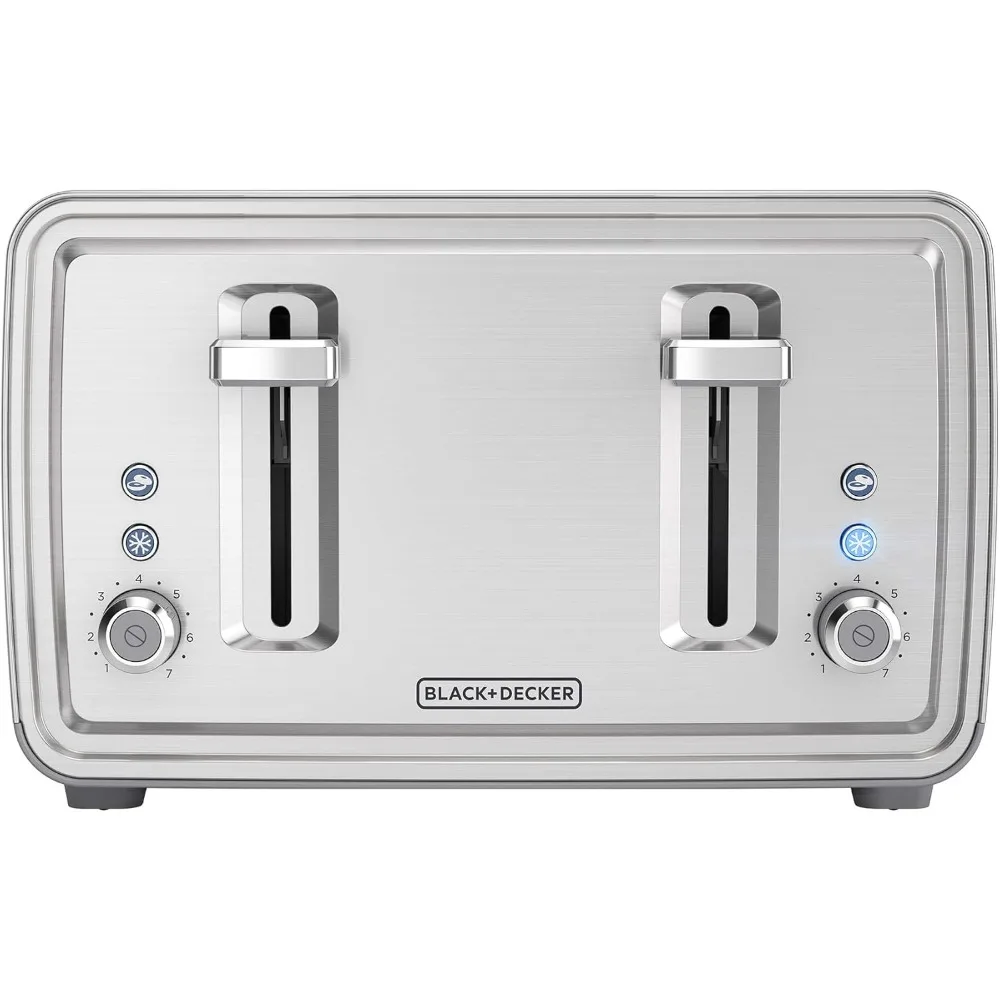 4-Slice Extra-Wide Toaster, 7 Shade Settings,Pull-Out Crumb Trays,Stainless Steel