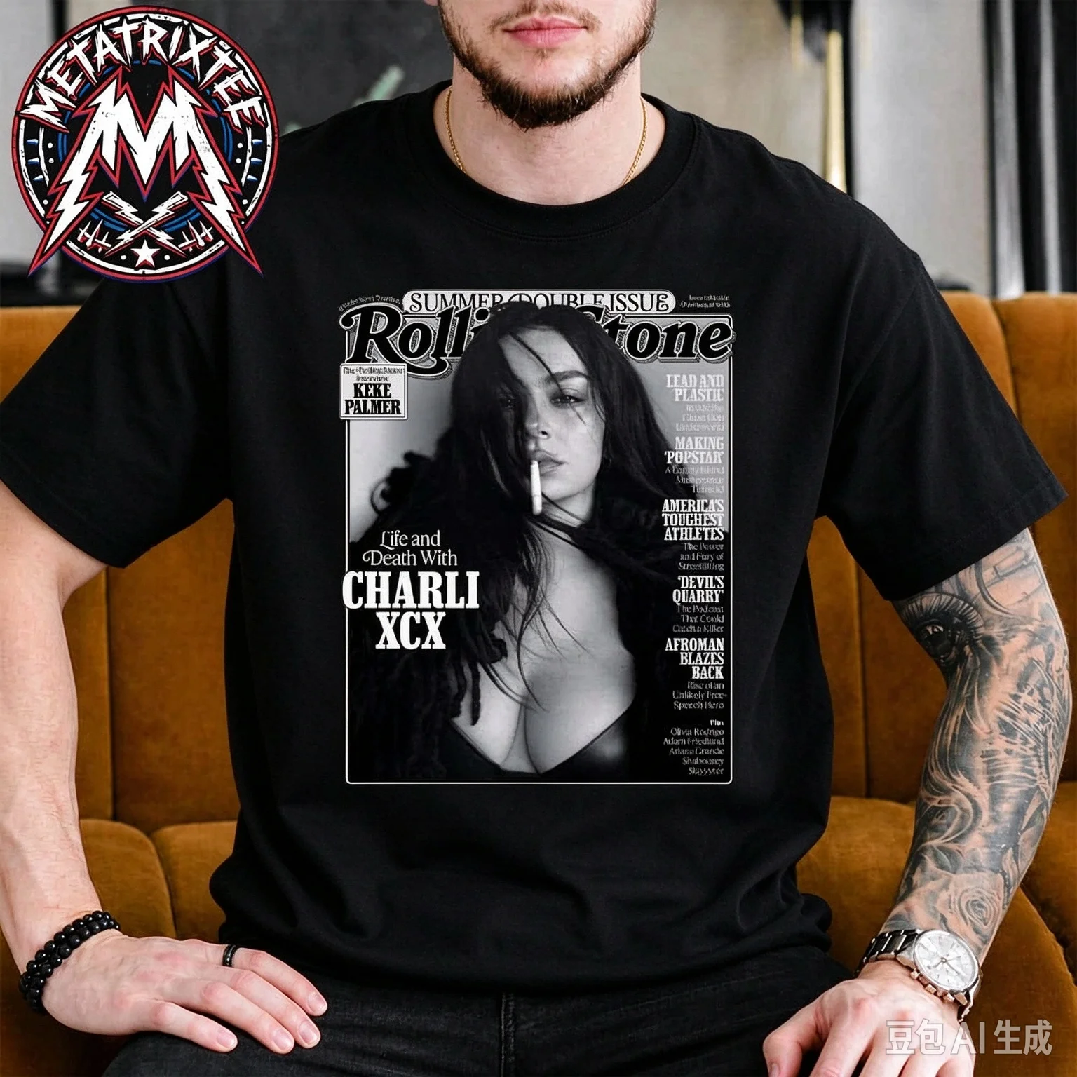 2026  Charli XCX Rolling Stone Magazine Cover Vintage T Shirt Unisex Music Fan Short Sleeve Tee Y2k Ins