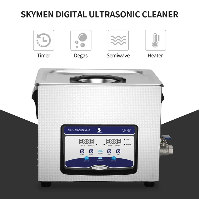 Skymen 10L Ultrasonic Cleaner 10L Bath Ultrasound Cleaning Machine Industrial Sonic for Car Filter Printer Head Hardware Gearing