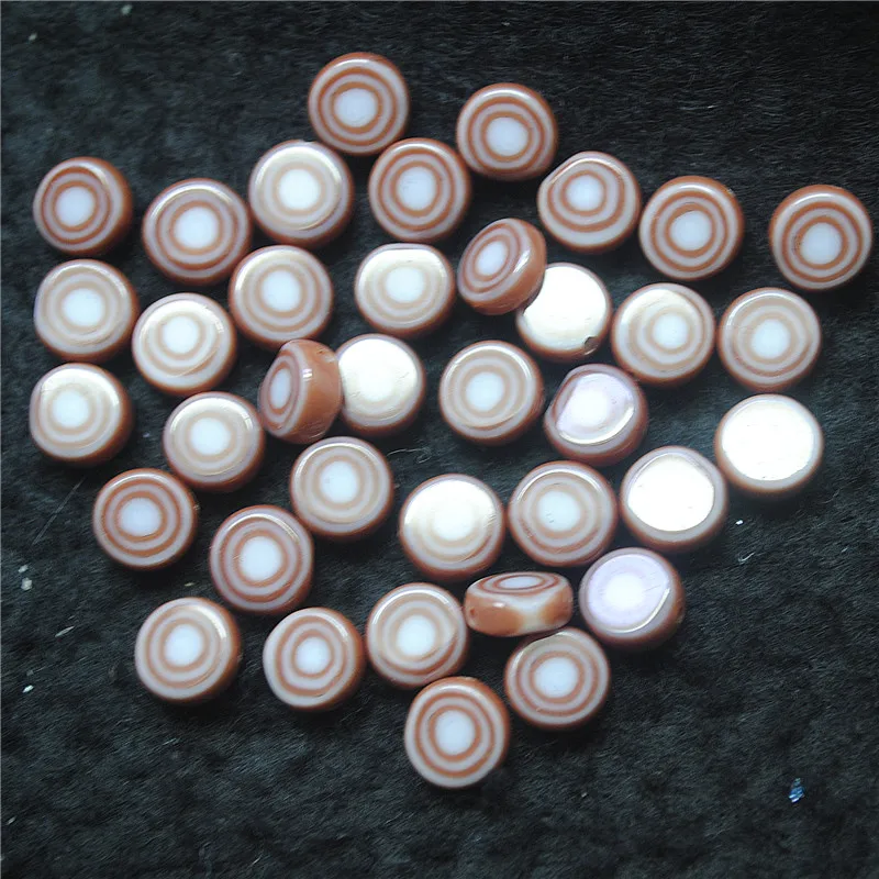 45PCS New Glass Beads Brown Colors Size 8MM Coin Shape Matching For Women Bracelets Making Accessories