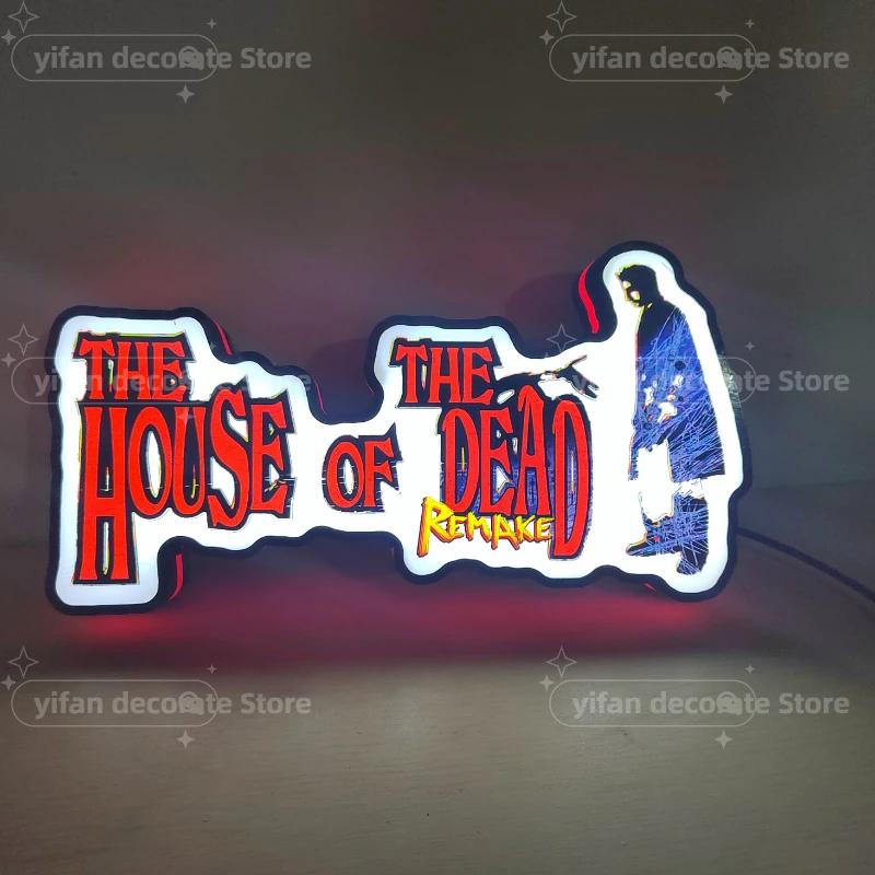 Gaming House Of The Dead Logo LED Nightlight Gift 3D Print Desktop Lightbox Custom Wall Decor for Cinema Kids Illuminated Signs