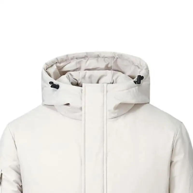 New Men's Fashionable Outdoor Work Clothes with Large Pockets, Men's and Women's Casual Hooded Down Jacket