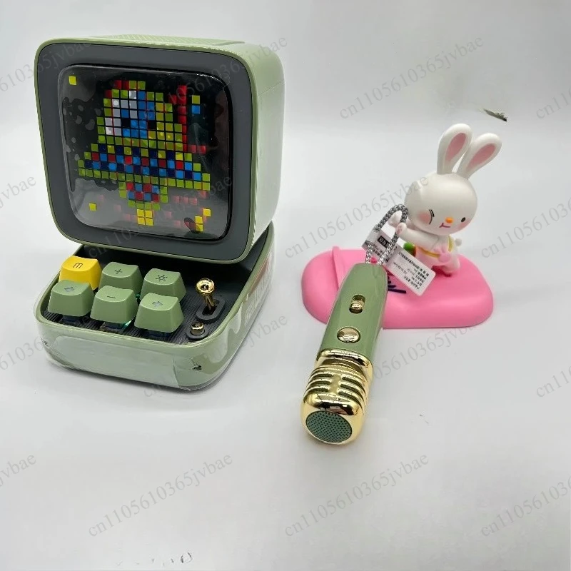 Pixel Screen Desktop Bluetooth Speaker, Built-in Microphone, Computer Karaoke Wireless Audio Device