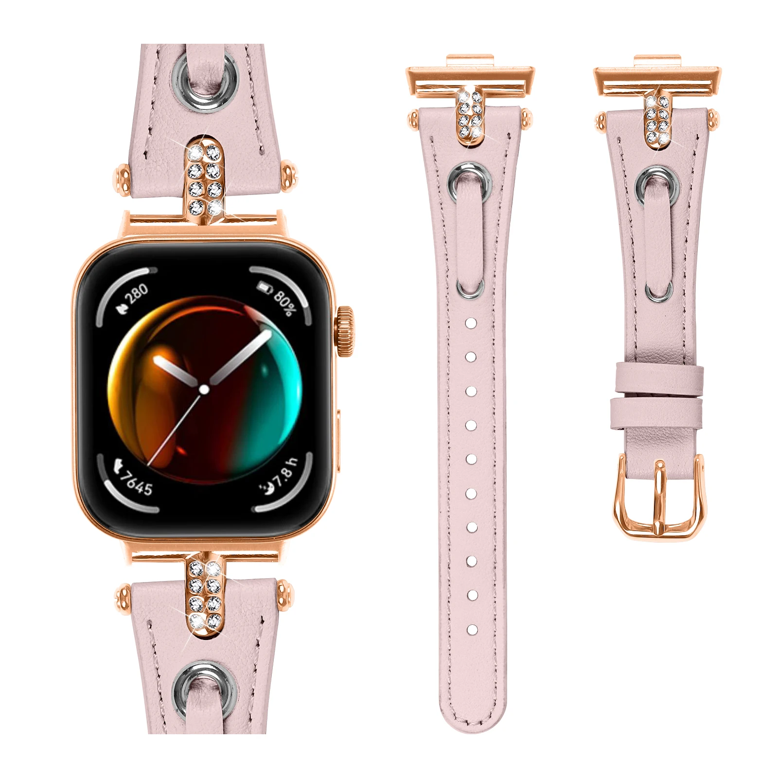 Compatible with Huawei Watch Fit 3 Slim Leather Band Elegant Design Fashionable Coloured for Women Replacement Bracelet