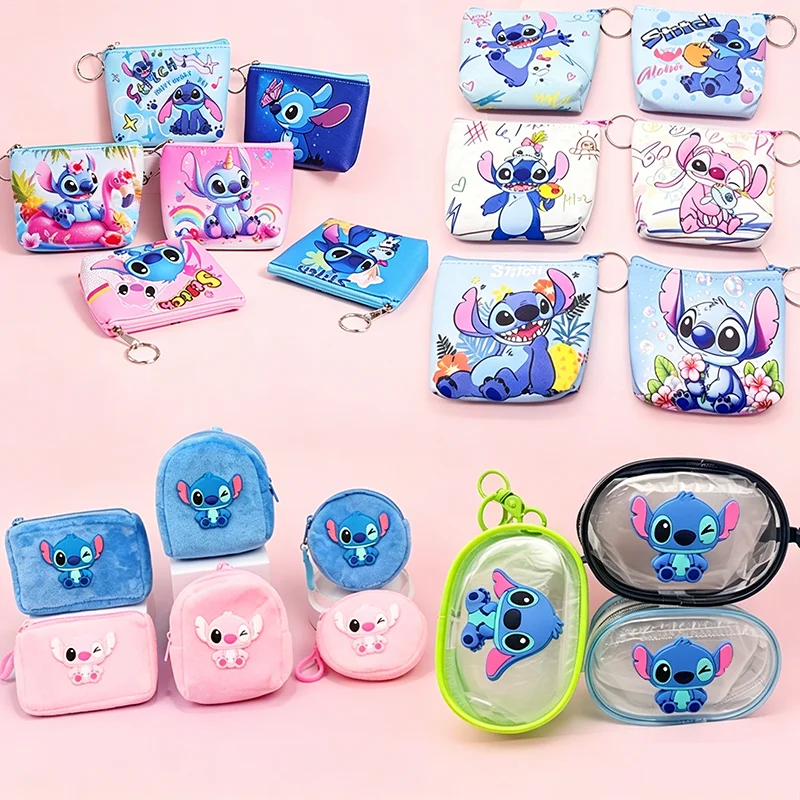 Disney Stitch coin purse small wallet cartoon small bag zipper coin purse multifunctional cute card Bag charms,gifts Storage bag
