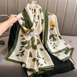 Spring Scarf Women's Luxury Design Scarf Silk Smooth Scarf Soft Muslim Headband Shawl Beach 85x180cm