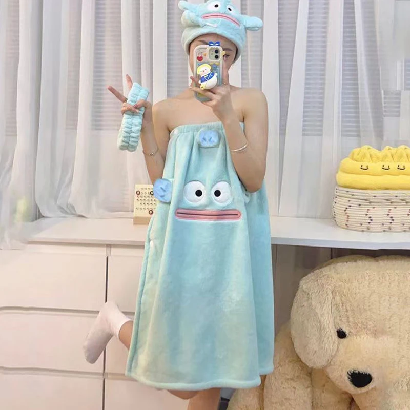 Sanrio-gorro de ducha azul de pez payaso lindo, Toalla de baño, accesorios de baño para el hogar