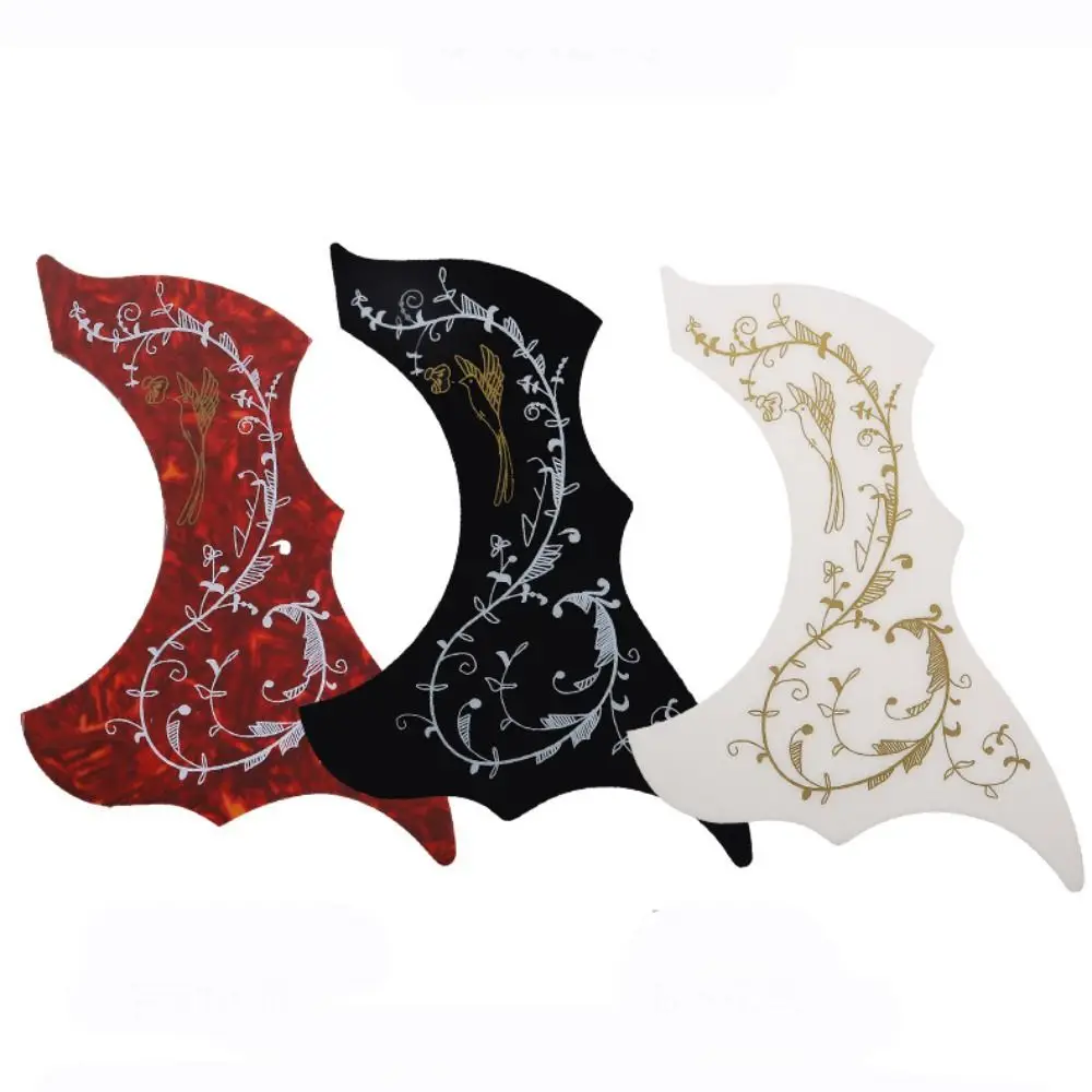 New Self-adhesive Folk Acoustic Guitar Pickguard ABS Printed Pattern Pick Guard Sticker DIY Bird Shape Scratch Plate