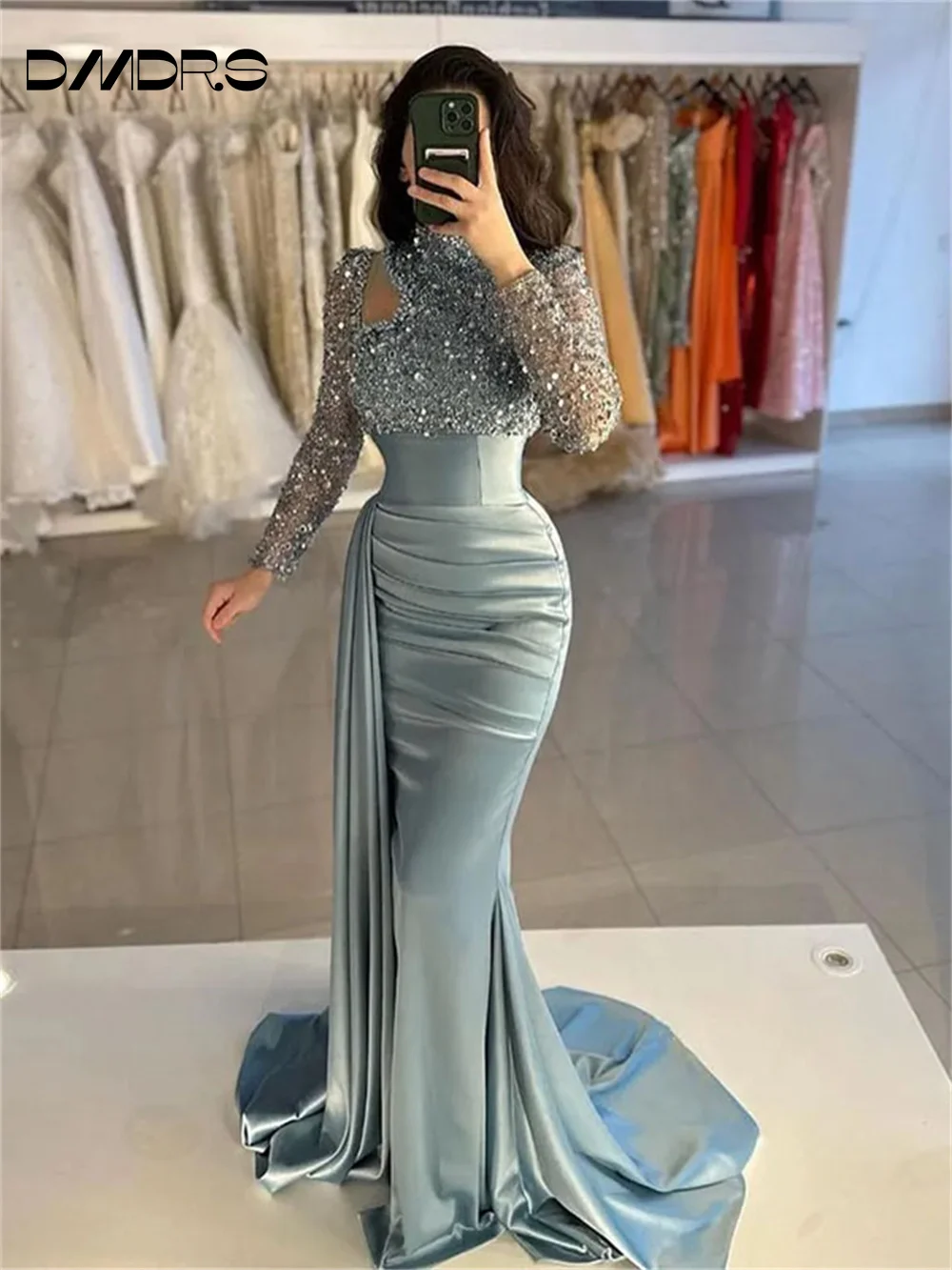 Classic Sleeveless Evening Gown 2024 Elegant Red Carpet Party Dress Charming Diamond Floor Length Gowns for Wedding Guests Vesti