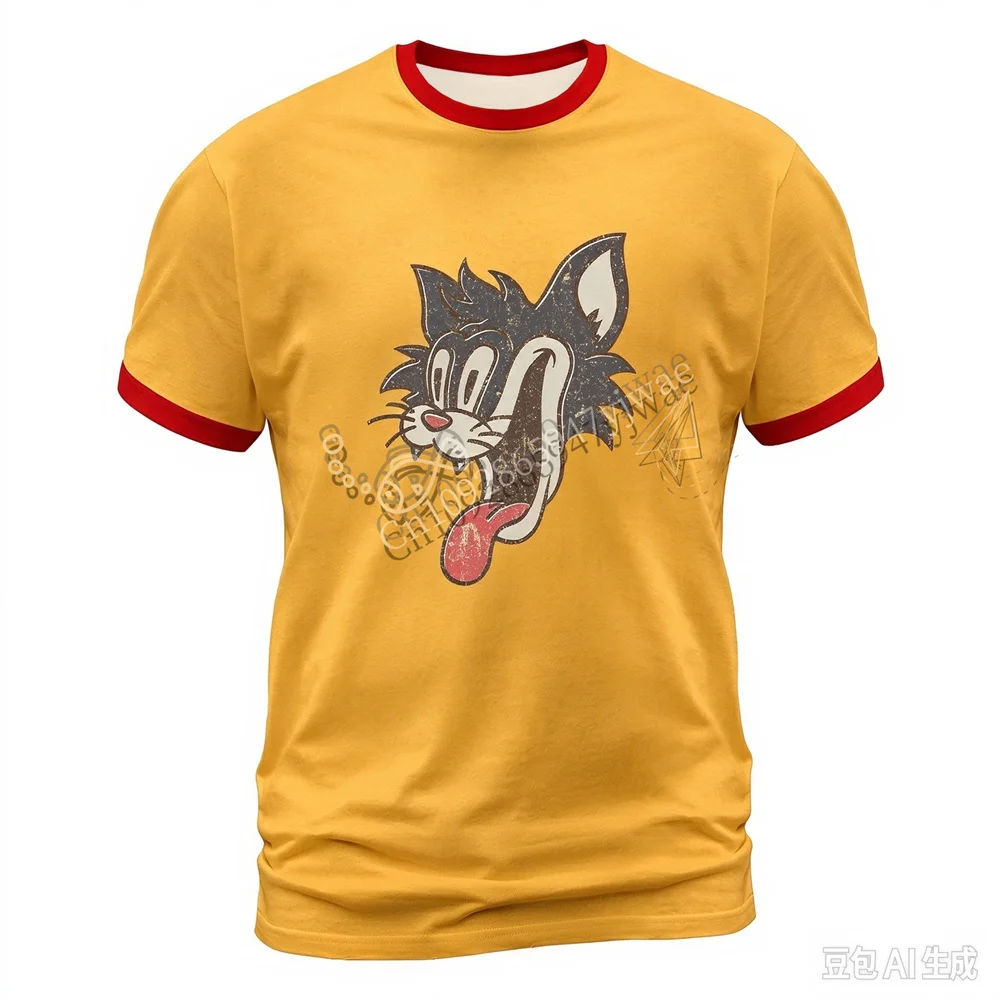 Crazy Cat Smiling Psycho AOP All Over Print T-shirt IT Movie Patrick Hockstetter Graphic Short Sleeve Summer Adult Kid T-shirt
