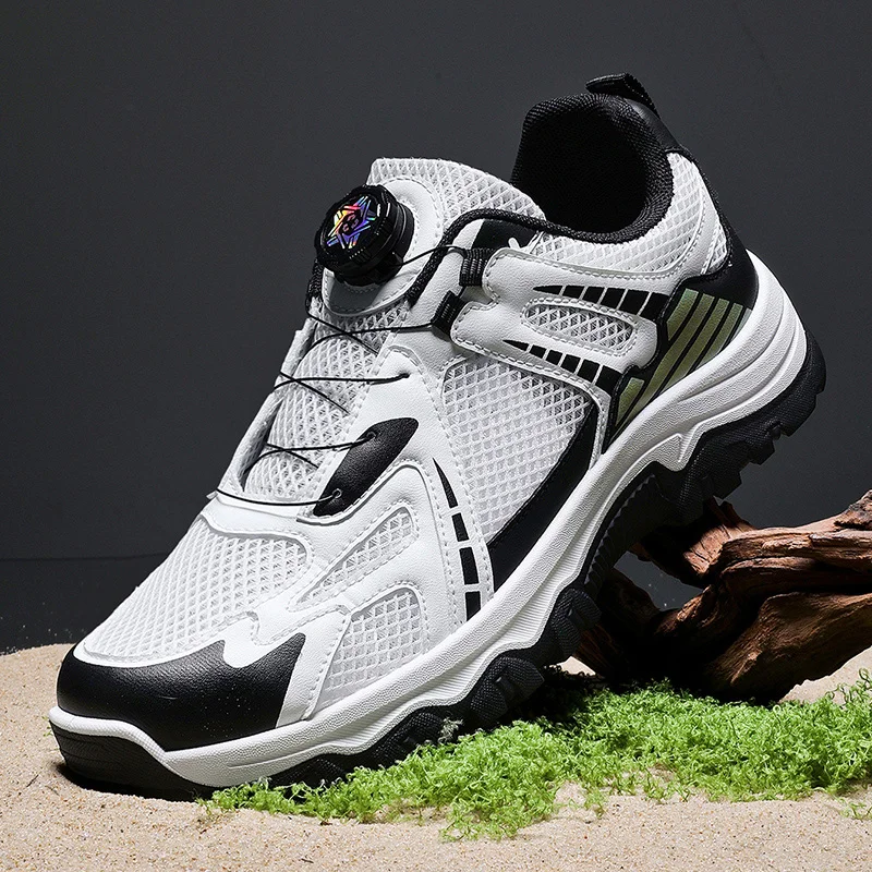 New Outdoor Sneakers for Men 2025 Summer Mesh Breathable Hiking Shoes Fashion Men's Ight Non-slip Casual Shoes Tenis Masculino