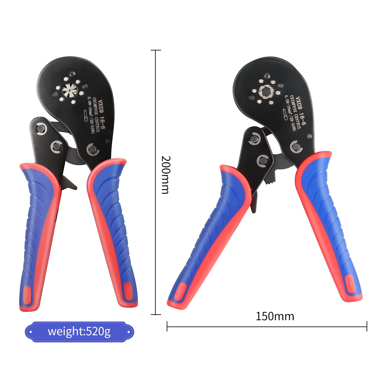 Hexagonal Ferrule Crimping Tool Kit,16-6 Wire Ferrules Crimp Tool-Various Sizes of Terminals,for 28-5 AWG Cable End Sleeves