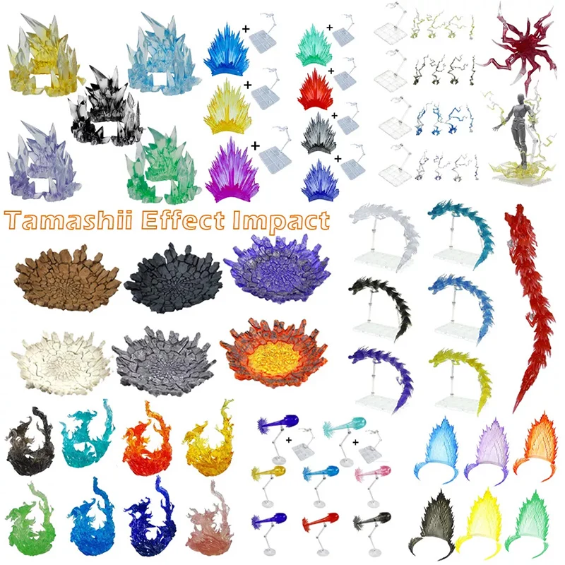 Figuras de acción efectos especiales efecto fuego trueno y efecto relámpago Anime PVC modelo juguetes Accesorios