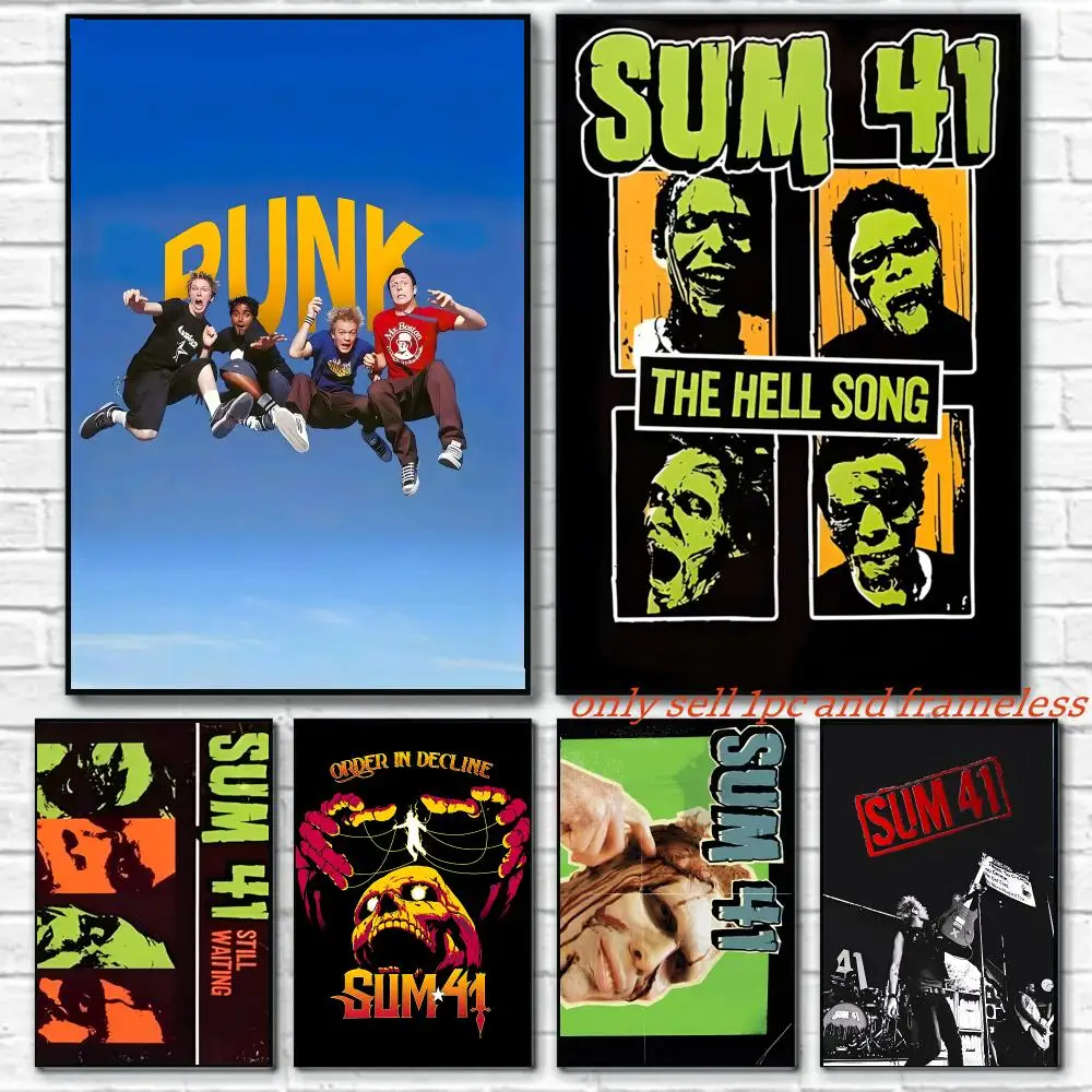 Rockmusik-Sänger S-Sum 41 Band 2 Poster HD-Poster Wandkunst Inneneinrichtung Flur Heimdekoration Urlaubsgeschenke