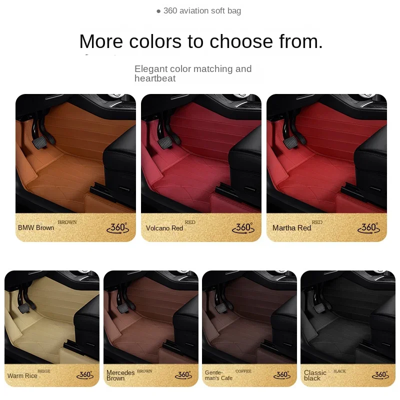 Pure cowhide 360 aviation soft bag fully enclosed floor mat, suitable for Mercedes-Benz, BMW, Tesla floor mat customization