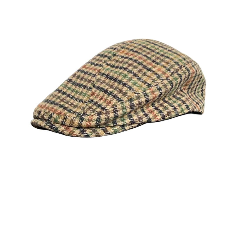 

Classic Plaid Stripe Newsboy Cap for Men Women Winter Wool Flat Ivy Vintage Gatsbay Hat Irish Outdoor Cabbie Beret 02