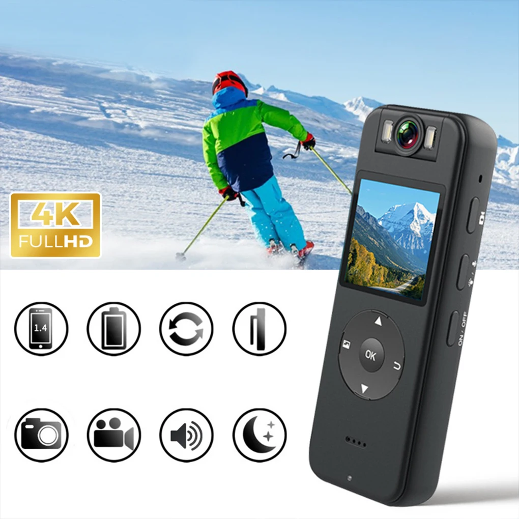 Infravermelho Night Vision Law Enforcement Recorder, 4K Câmera HD, Video Record Camcorder, Esportes ao ar livre, Equitação DV, Wi-Fi, Hotspot