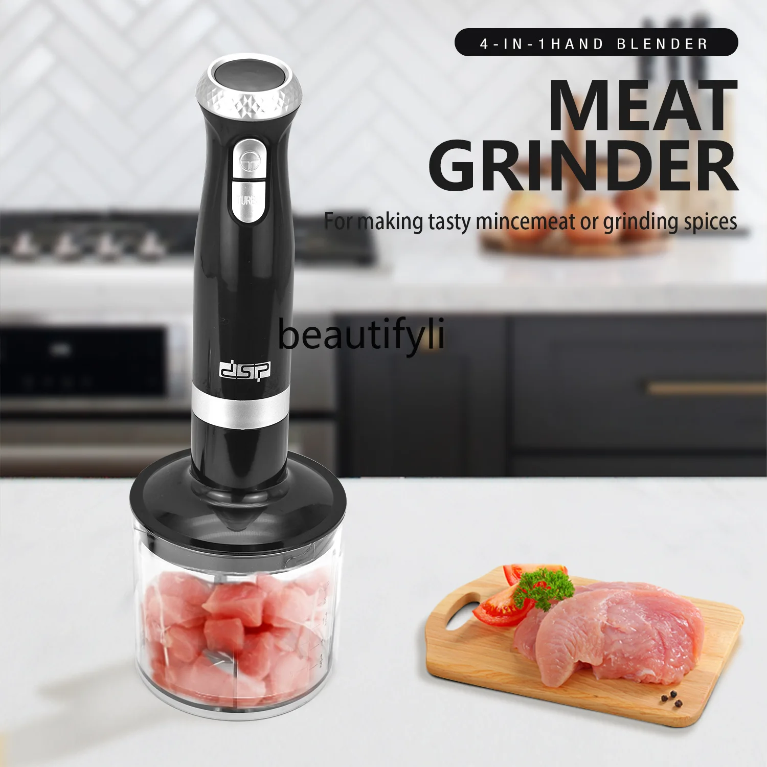 Household, mixer set, mixer, cooking machine