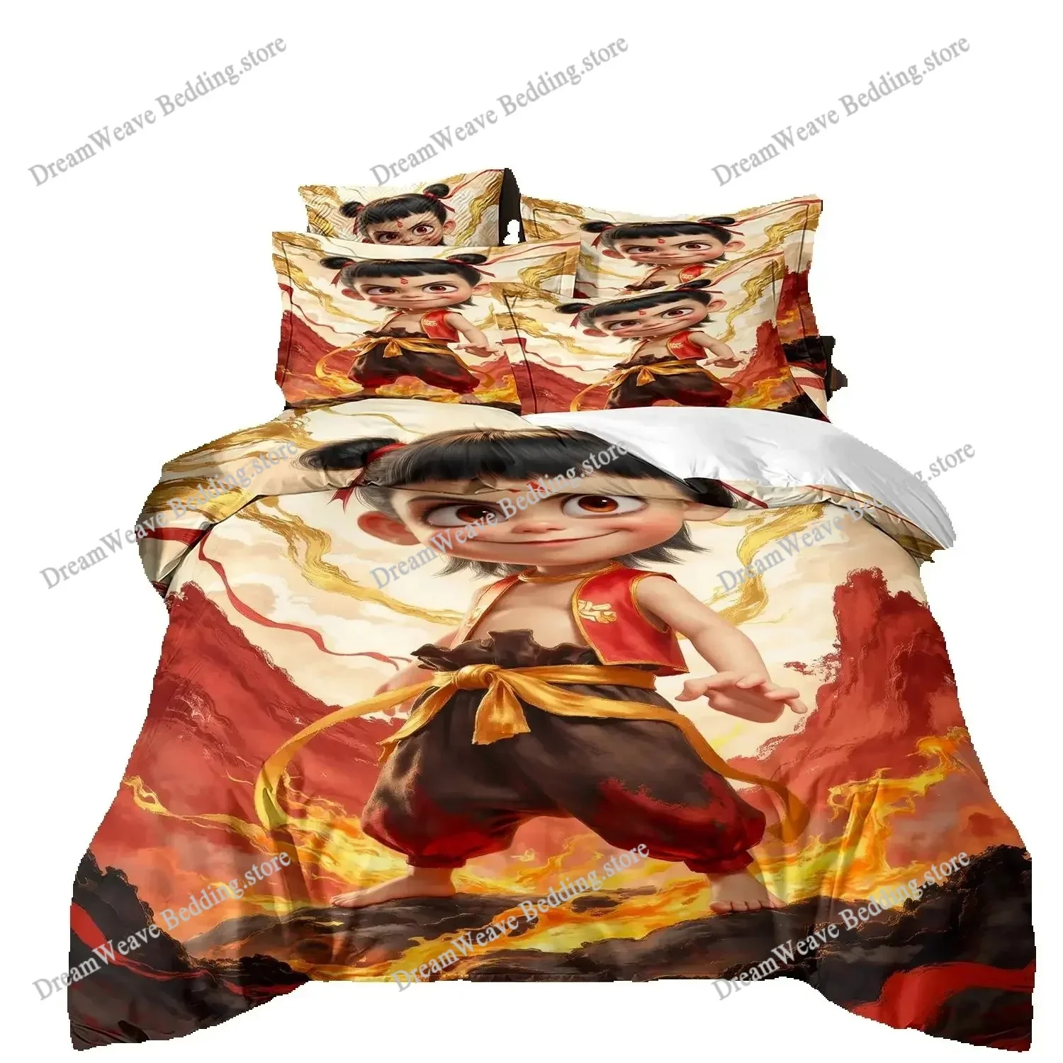 

3D Print Ne Zha 2 Bedding Set Boys Girls Twin Queen King Size Duvet Cover Pillowcase Bed boys Adult Home Textileextile